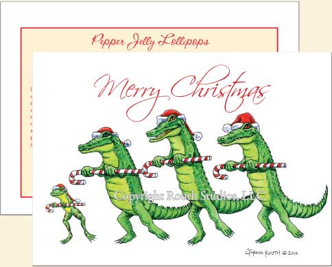 Alligator Christmas Cards